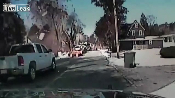 Massive Explosion Caught on Police Dash Cam - FULL VIDEO