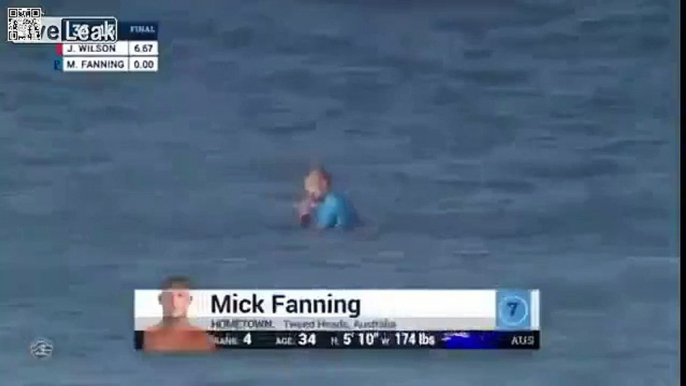 Shark knocks pro-surfer off board during Jefferys Bay competition