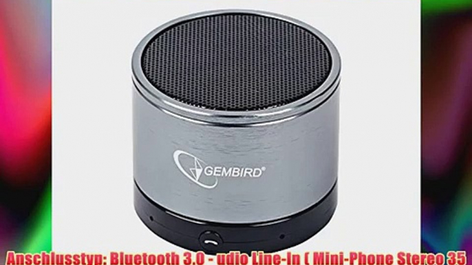 GEMBIRD Bluetooth Speaker tragbarer Lautsprecher BT Handy Sound Box Boombox drahtlos 3 Watt