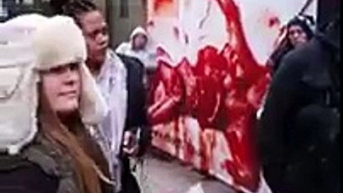 Heavily pregnant woman confronts anti-abortion campaigners outside a London clinic and leaves them speechless