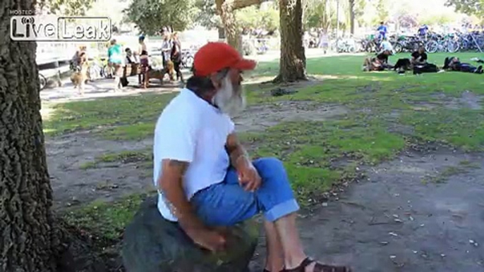 Funny Dancing Hobo Thinks British Warships are After Him