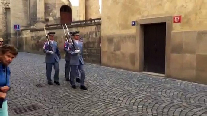 Prague Castle guards and Golden Lane. Prague, Czech Republic 9/8/15