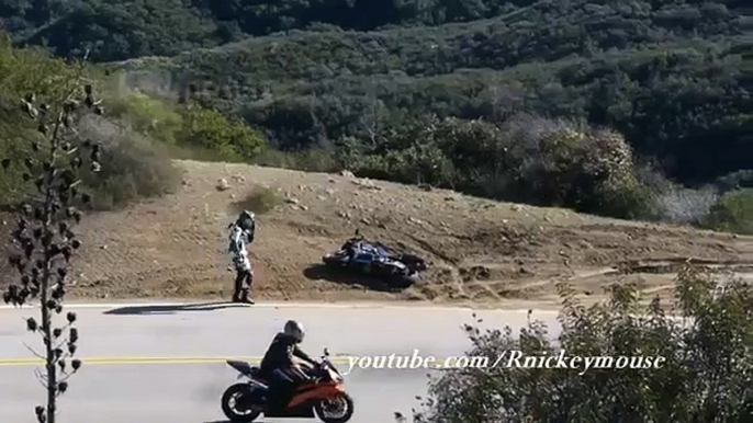 Motorcycle Crash Honda CBR Lowsides on the Downhill - YouTube