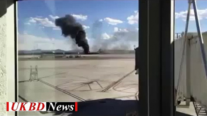 British Airways plane bursts into flames on the runway at Las Vegas airport