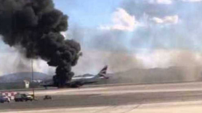 British Airways Plane Catches Fire at Las Vegas Airport