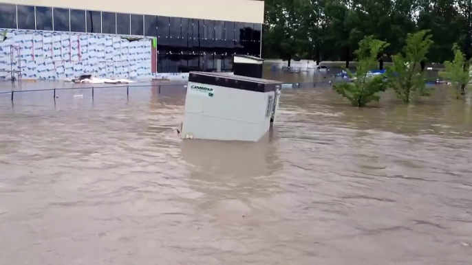 High River Flood Combine Ride