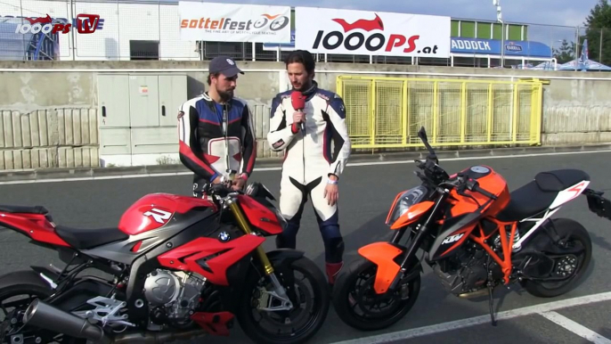 BMW S1000R vs KTM 1290 Super Duke R | Racetrack Comparison at Brno | Comparativa en circuito, Brno