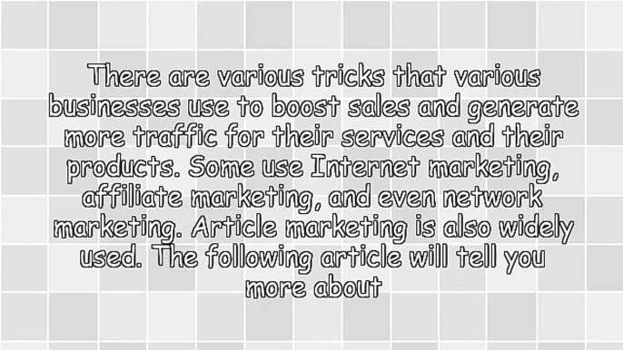 Article Marketing & Traffic Generation Tricks