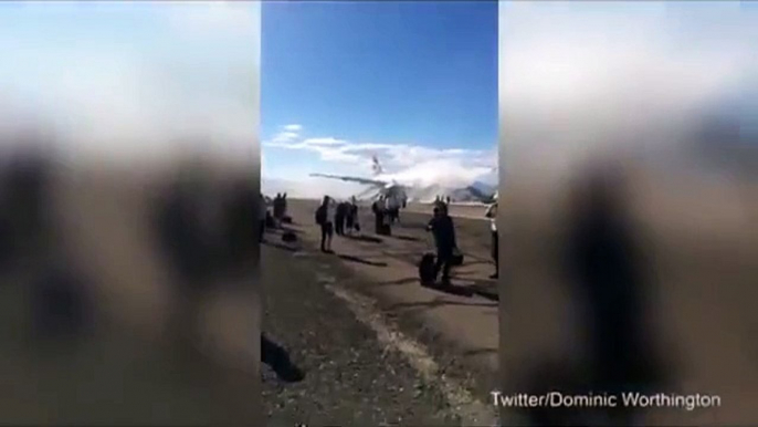 British Airways Plane in Las Vegas - Runway footage shows plane that caught fire in Las Ve