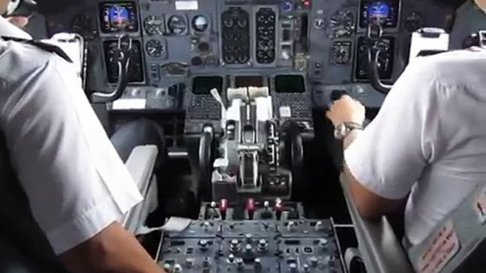 Cockpit view of Malaysia Airlines flight landing into Phnom Penh