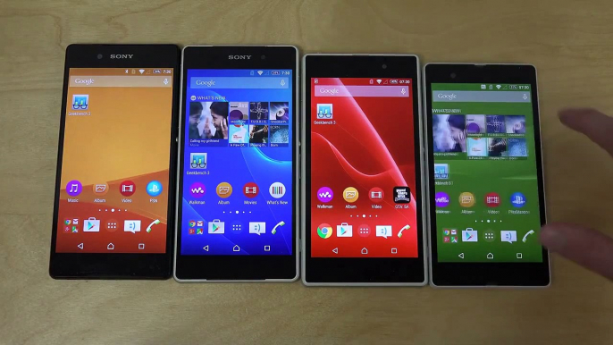 Sony Xperia Z3  vs. Sony Xperia Z2 vs. Sony Xperia Z1 vs. Sony Xperia Z - Benchmark Speed Test (4K)