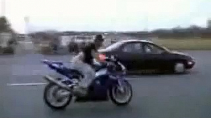 Motorcycle crash Rider hit from behind Graphic)