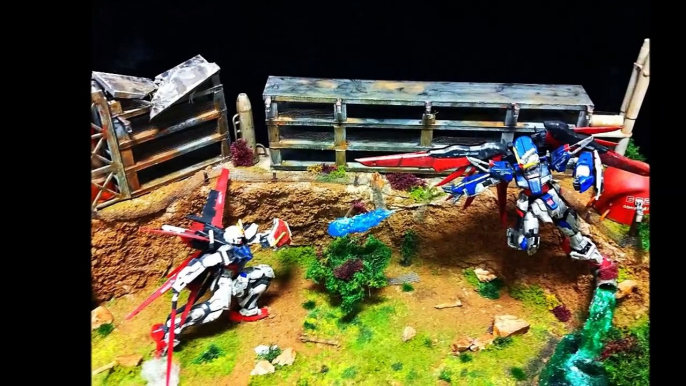 Aile vs Destiny gundam diorama