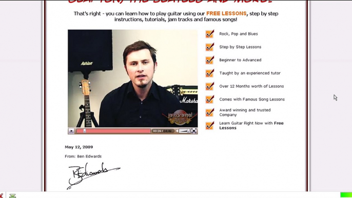 FREE Guitar Instruction Tutorial Online - Beginner Lessons Website for Tabs, Chords, Riffs