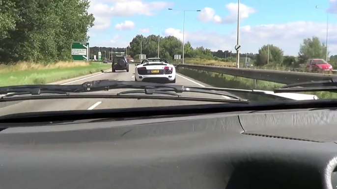 sierra cosworth 3dr vs audi r8 v10 spyder