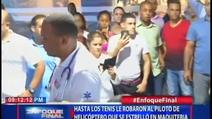 Hasta los tenis le robaron al piloto de helicóptero que se estrelló en Maquiteria