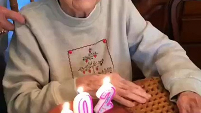 She is celebrating her 102 birthday !  but oh no what happened with her