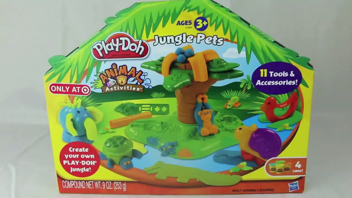 Play Doh Jungle Pets Animal Activities Play Doh Elephant, Turtle, Monkey Animal Playdough Set