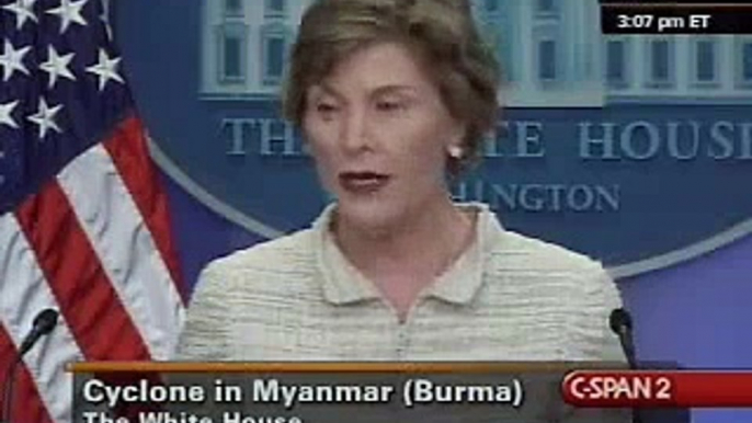 Laura Bush Speaks About Myanmar Cyclone