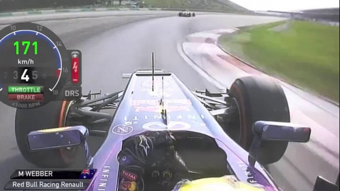 Mark Webber Shows Sebastian Vettel The Middle Finger - Webber Flipping the Bird!