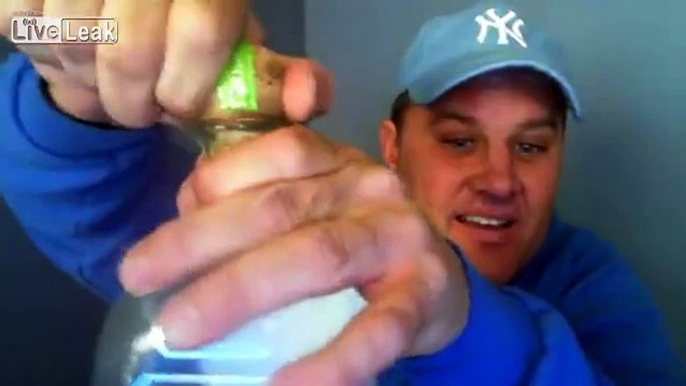 MAN SLAMS A BOTTLE OF PATRON !