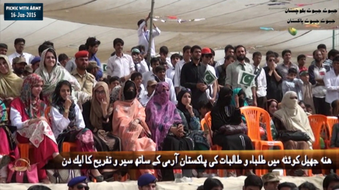 Students of Balochistan A Picnic With Army at Hanna Lake Quetta Pakistan (SC Commader Address)