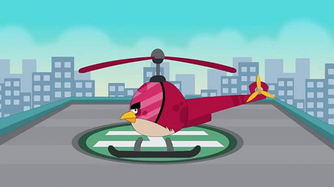 Angry birds cartoon - Helicopter cartoon for children - Angry birds helicopter