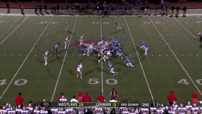 Hudson Peterson Pick Six - Westlake vs Lehman 2014