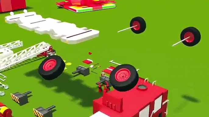 Fire trucks for children kids. Fire trucks responding. Construction game. Cartoons for children