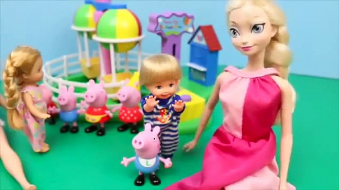 FROZEN Elsa and Anna Kids Alex & Felicia Ride The Peppa Pig Balloon Theme Park Toy DisneyCarToys