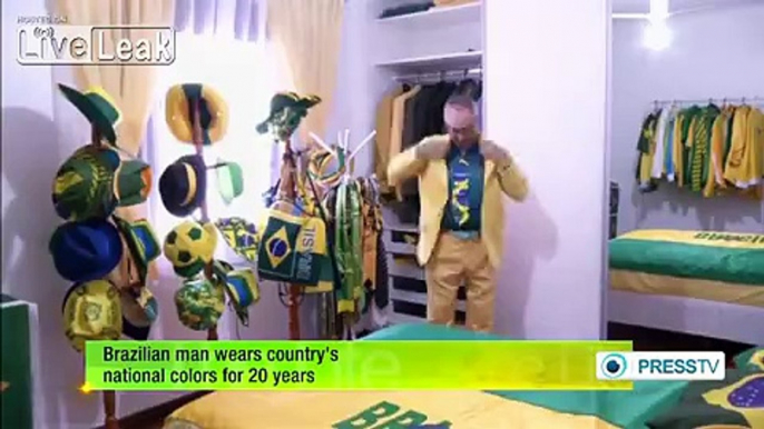 Brazilian man wears country's national colors for 20 years