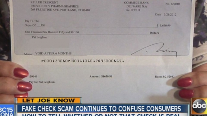 Fake check scam continues to confuse consumers