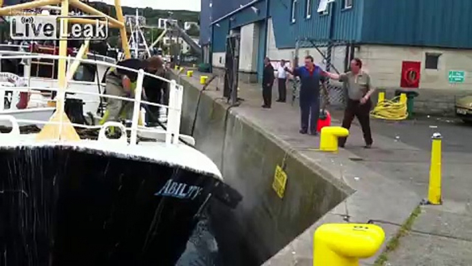 LOOK OUT! - Trawler Bashes Pier