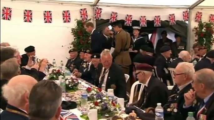 Kate Middleton and Prince William greet veterans at D Day commemoration