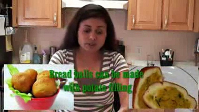 Stuffed Paneer Bread Rolls - Bread Bonda Recipe Video - Potluck Recipe
