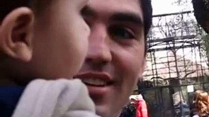 Thiago en el zoo con los elefantes