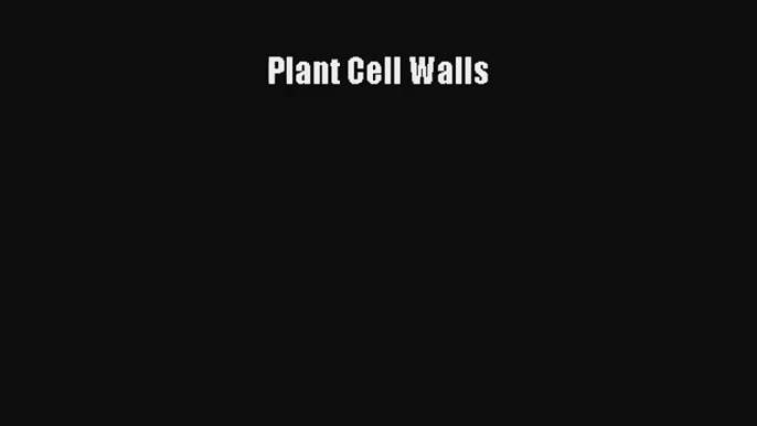 AudioBook Plant Cell Walls Download