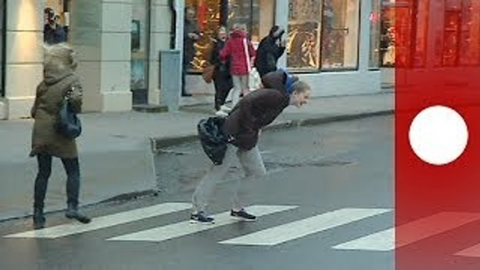 Walkin in the Wind: People blown over in streets as Storm Ivar hits Norway