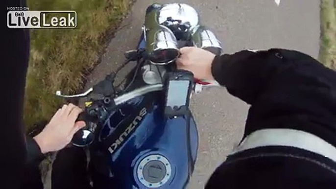 Biker almost gets killed by drunk driver...