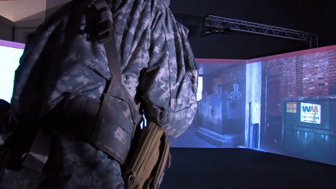 US Soldiers Training On Ultra Hi-tech VR Gunfighter Gymnasium