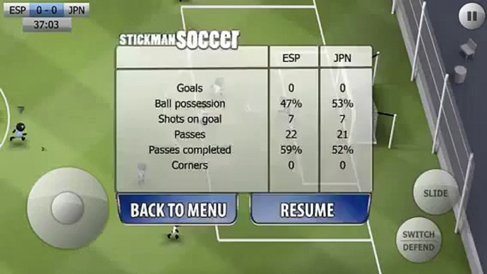 Stickman Soccer - Spain 1 / Japan 0