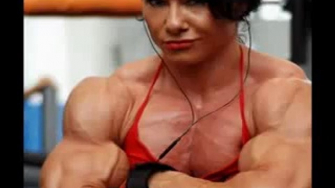 Beautiful women Bodybuilding look good with clothes