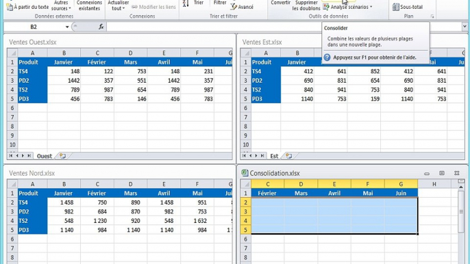 Excel - Apprendre à Consolider vos données de plusieurs fichiers