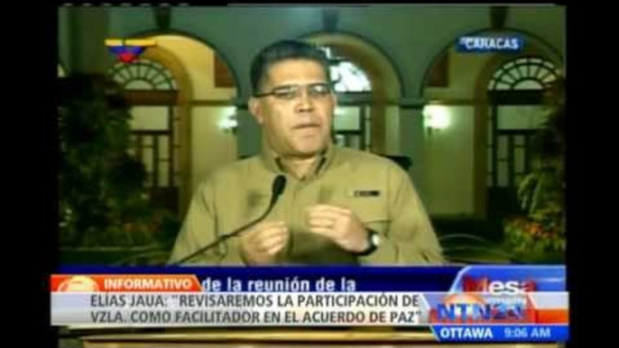 Jaua asegura que visita de Capriles a Colombia generará "descarrilamiento" de las buenas relaciones