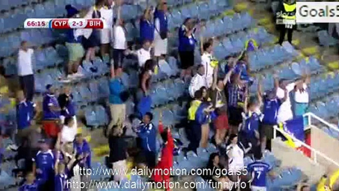 Milan Djurić Goal Cyprus 2 - 3 Bosnia and Herzegovina Euro Qualifications 13-10-2015