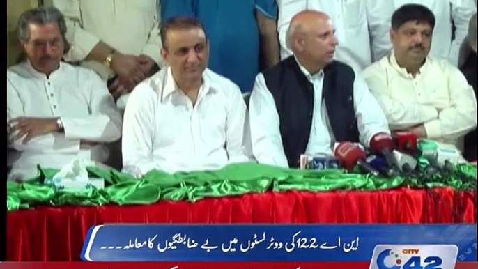 Pakistan Tehreek Insaf PTI action in NA 122 result