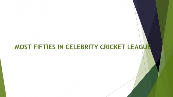 MOST FIFTIES IN CELEBRITY CRICKET LEAGUE