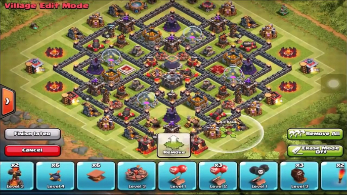 Clash of Clans Th9 Dark Elixir Farming Base with 2 Air Sweepers 2015