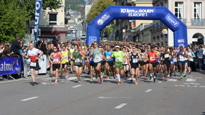 3000 coureurs sur la ligne de départ des 10 km de Rouen Europe 1