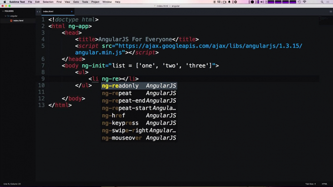 #2 Repeating Over Data With ng-repeat - AngularJS For Everyone (HD)